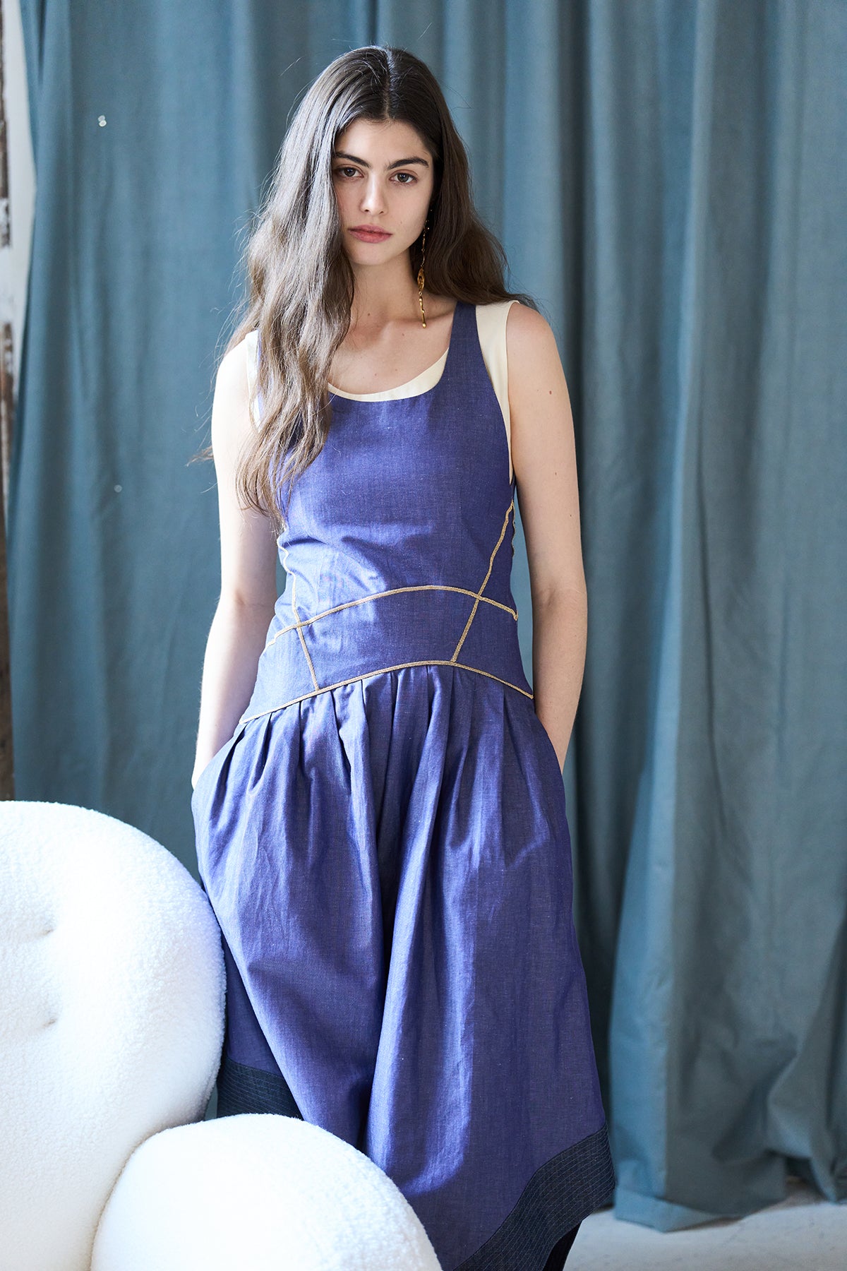 Layered sleeveless asymmetric wide jumpsuit - fasfas