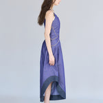 Layered sleeveless asymmetric wide jumpsuit - fasfas