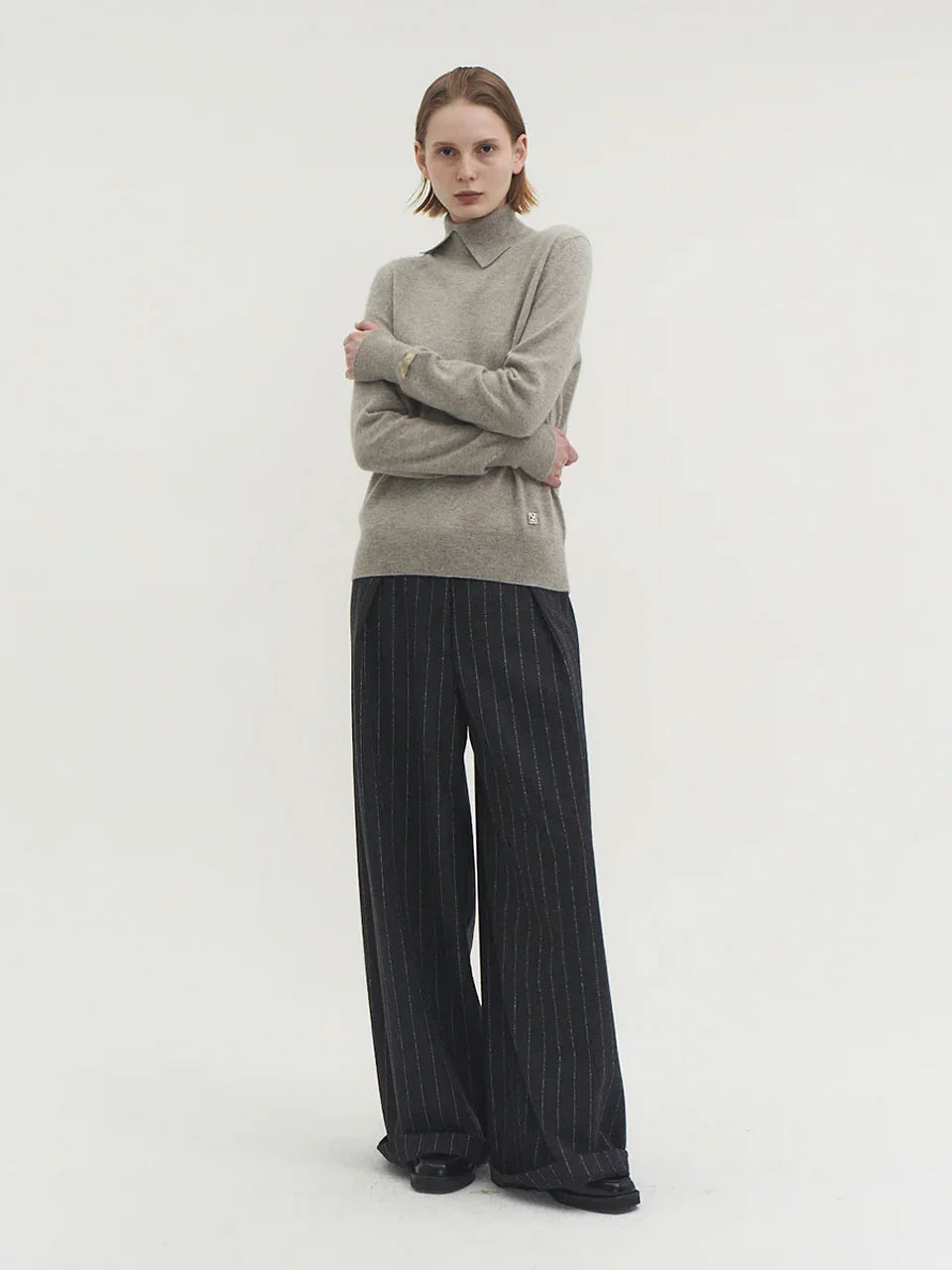Lei turtleneck sweater heather gray - fasfas