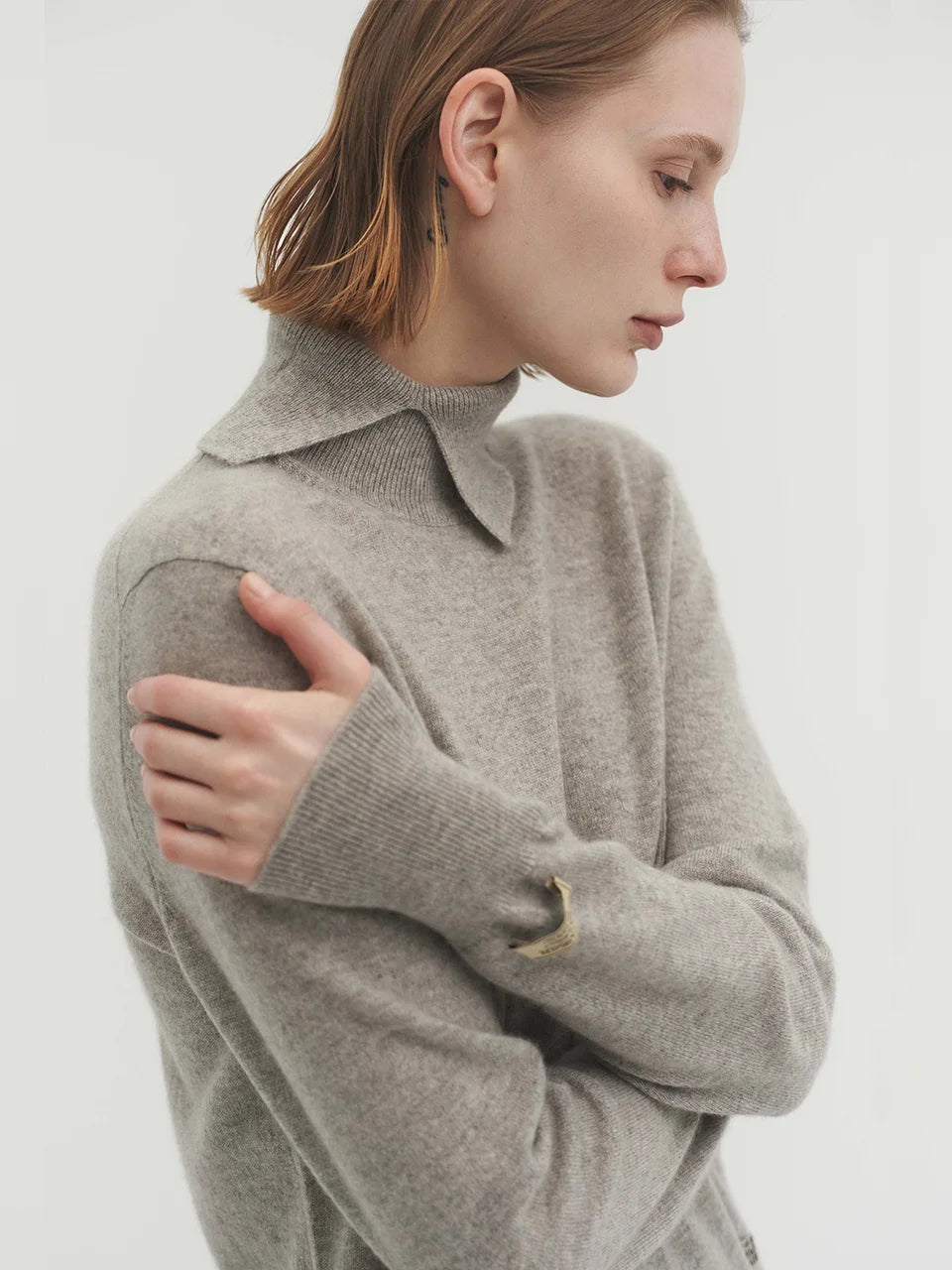 Lei turtleneck sweater heather gray - fasfas