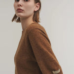 Liv plain knit top cinnamon brown - fasfas