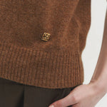 Liv plain knit top cinnamon brown - fasfas