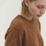 Liv plain knit top cinnamon brown - fasfas