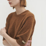 Liv plain knit top cinnamon brown - fasfas
