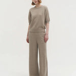 Liv plain knit top natural beige - fasfas