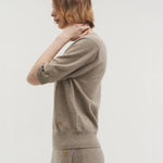 Liv plain knit top natural beige - fasfas