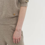 Liv plain knit top natural beige - fasfas