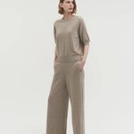 Liv plain knit top natural beige - fasfas