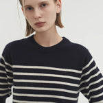 Liv stripe knit top indigo navy - fasfas