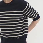 Liv stripe knit top indigo navy - fasfas