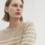 Liv stripe knit top oatmeal beige - fasfas