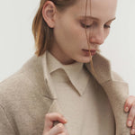 Livia knit coat soft tan beige - fasfas