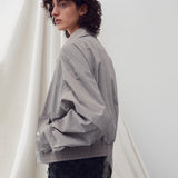 Logo-embellished bomber jumper khaki begie - fasfas