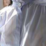 Loose fit button point stripe blouse - fasfas