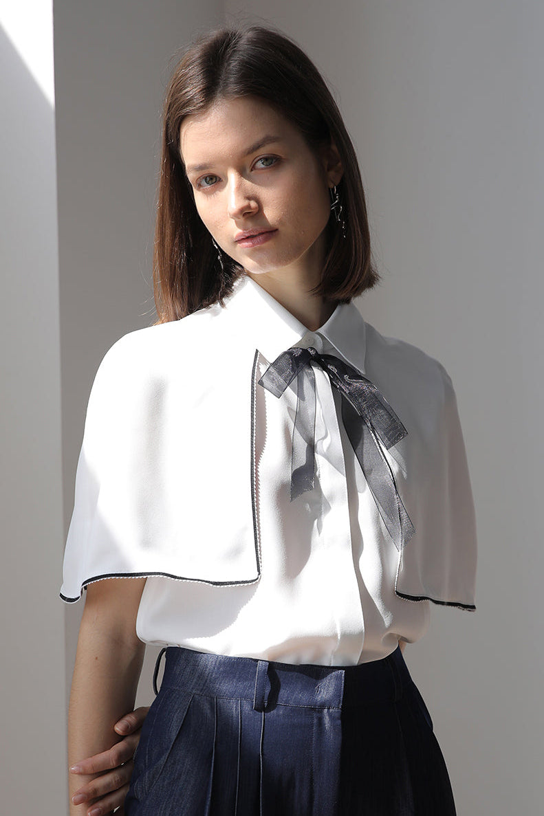 Loose fit cape blouse - fasfas