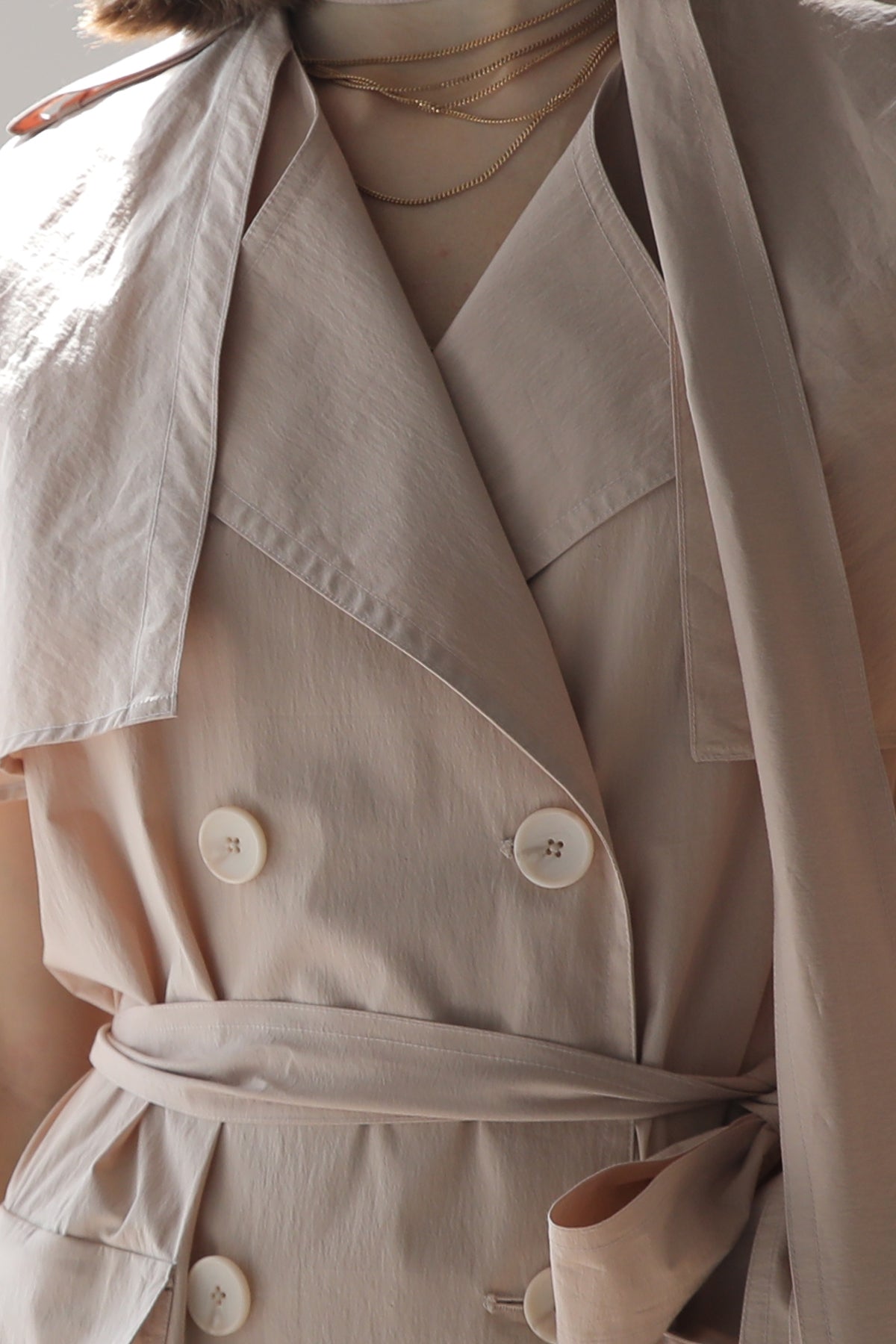 Loose fit cape double trench coat - fasfas