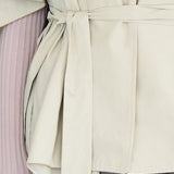 Loose fit cutout cape sleeve asymmetric trench coat - fasfas