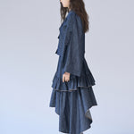 Loose fit cutout crop denim jacket - fasfas