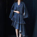 Loose fit cutout crop denim jacket - fasfas