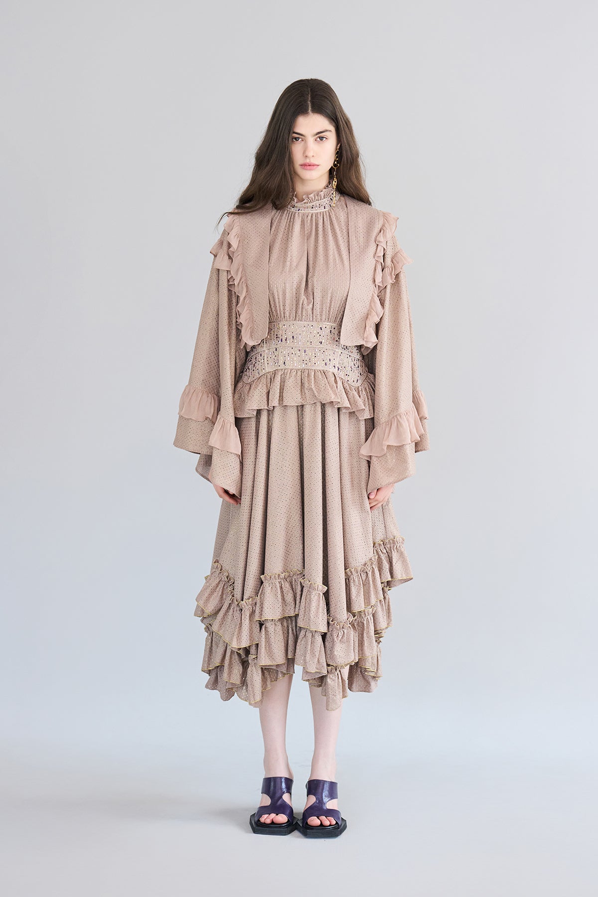 Loose fit frill detail crop jacket - fasfas