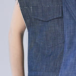 Loose fit sleeveless denim jacket - fasfas