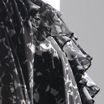 Loose fit v-neck ruffle maxi dress - fasfas