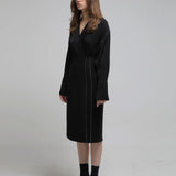 Loose-fit draped blouse black - fasfas
