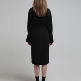 Loose-fit draped blouse black - fasfas