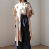 Manteau trench double cape ample