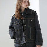 Doudoune en denim à coupe ample
