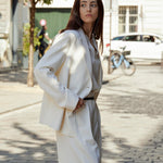 Marion asymmetrical relaxed jacket ivory - fasfas