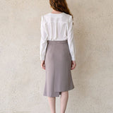 Mermaid unbalanced midi skirt taupe gray - fasfas