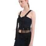 Tweed wrap skirt with tulle pleats - fasfas