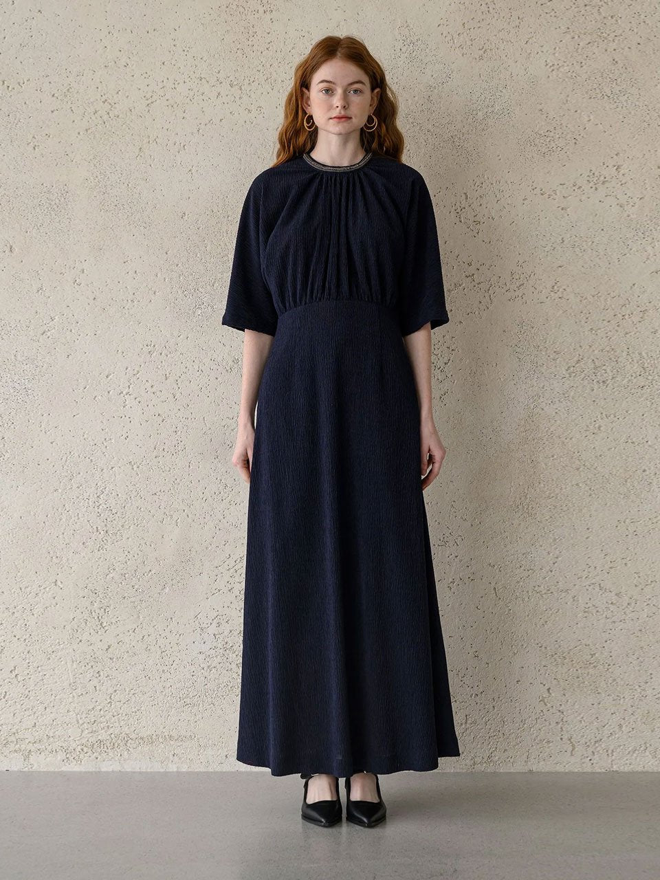 Neck embellished maxi dress - fasfas