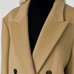 Noman double breasted cashmere coat camel - fasfas