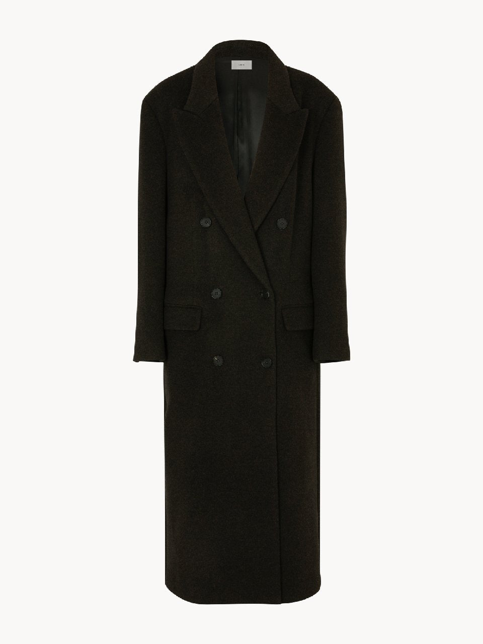 Noman double breasted cashmere coat dark brown - fasfas