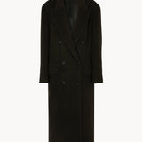 Noman double breasted cashmere coat dark brown - fasfas