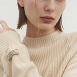 Nora ribbed sweater sand beige - fasfas