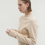 Nora ribbed sweater sand beige - fasfas