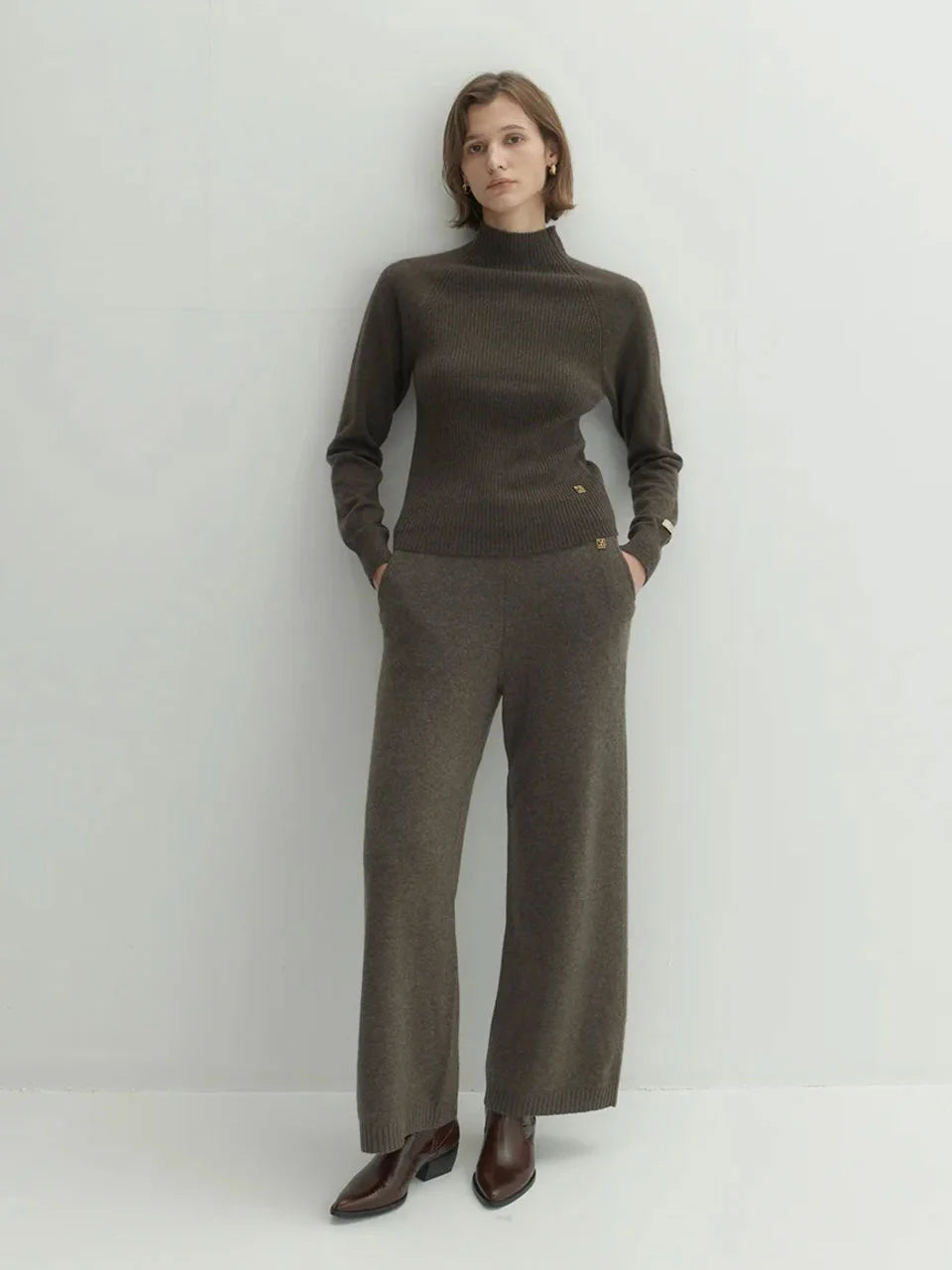 Nora ribbed sweater umber brown - fasfas