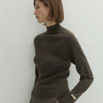 Nora ribbed sweater umber brown - fasfas
