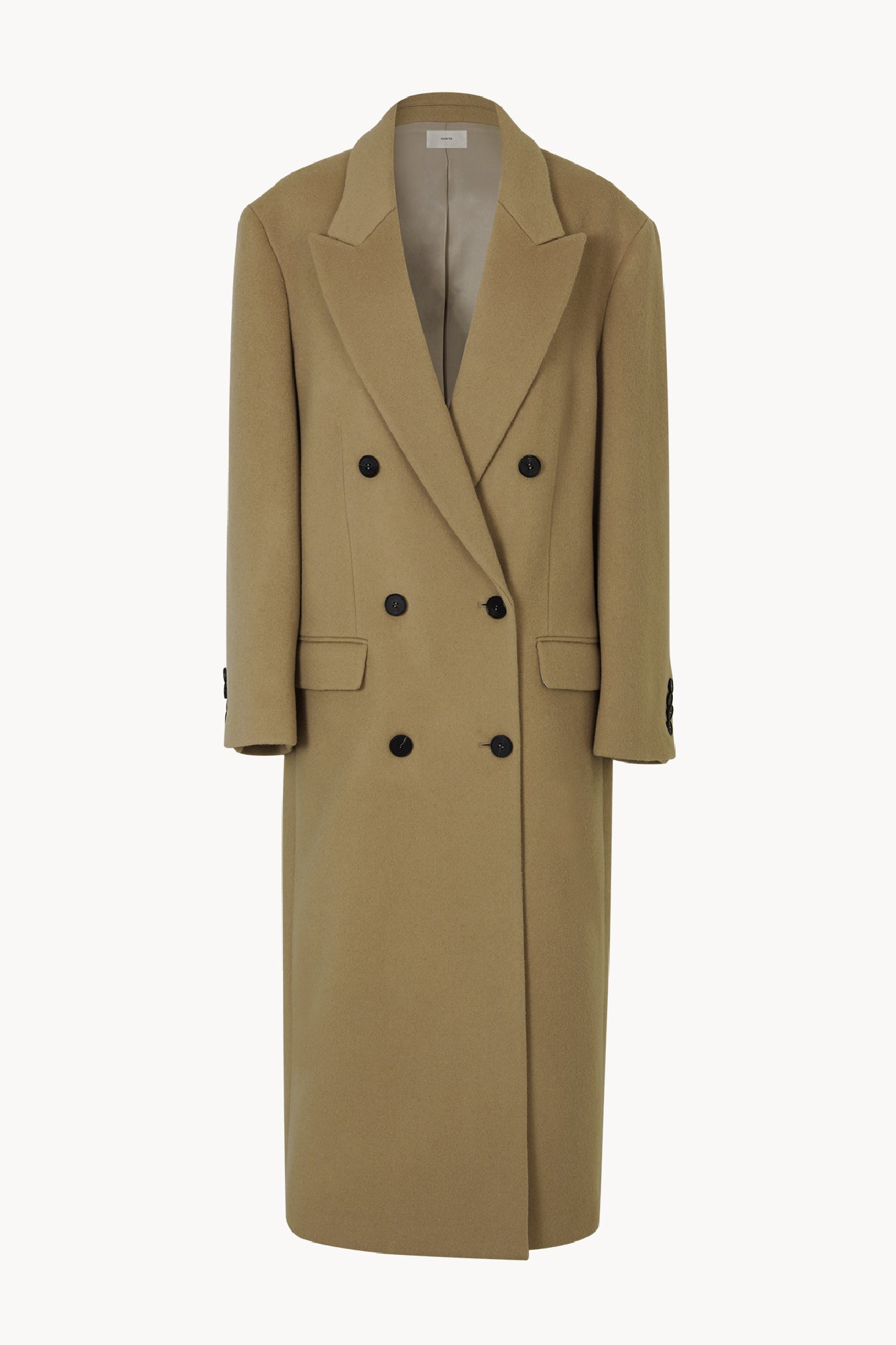 Noman double breasted cashmere coat camel - fasfas