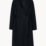 Nouvel collarless wool coat dark navy - fasfas