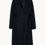 Nouvel collarless wool coat dark navy - fasfas