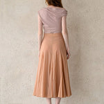 One-shoulder gathered stretch jersey tee-shirt top beige - fasfas