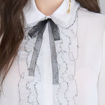 Organza pleated detail silk blouse - fasfas