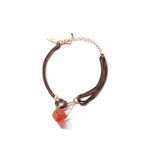 Oval red agate petit bracelet - fasfas