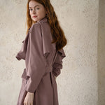 Overfit ruffle collar trench coat - fasfas