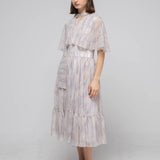V-neck marble long dress