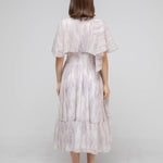 V-neck marble long dress - fasfas